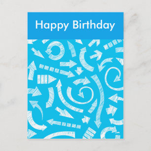 Blue Scribbled arrows Postcard