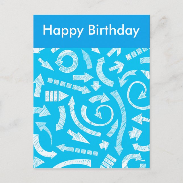 Blue Scribbled arrows Postcard (Front)