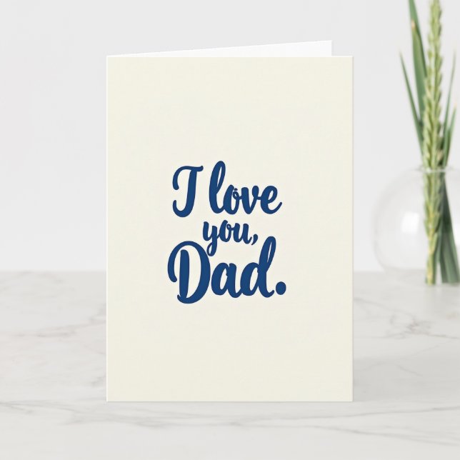 Blue Script Fathers Day Card (Front)