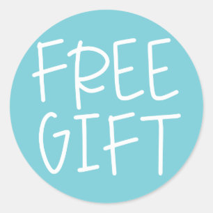 Blue script free gift free sample Sticker