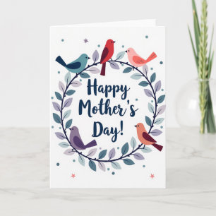 Blue Script Mothers Day Card