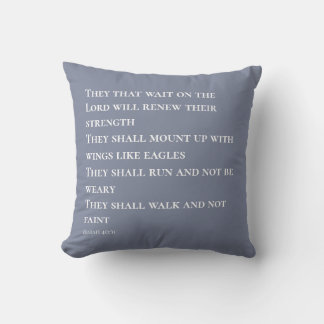 Blue Scripture Verse Isaiah 40 Cushion