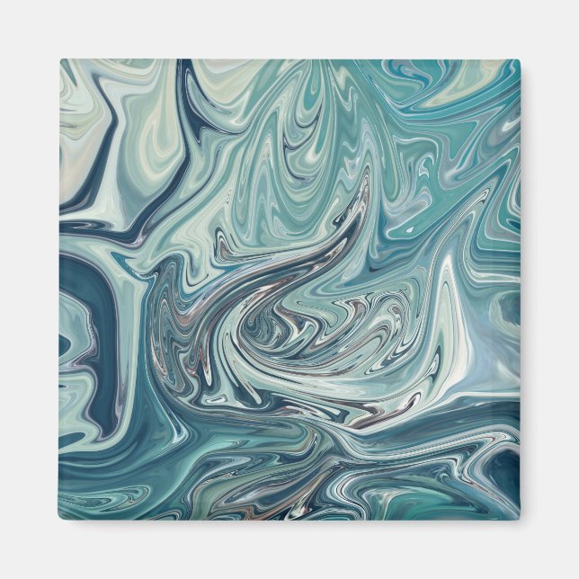 Blue Sea Abstract Painting Magnet (Front)