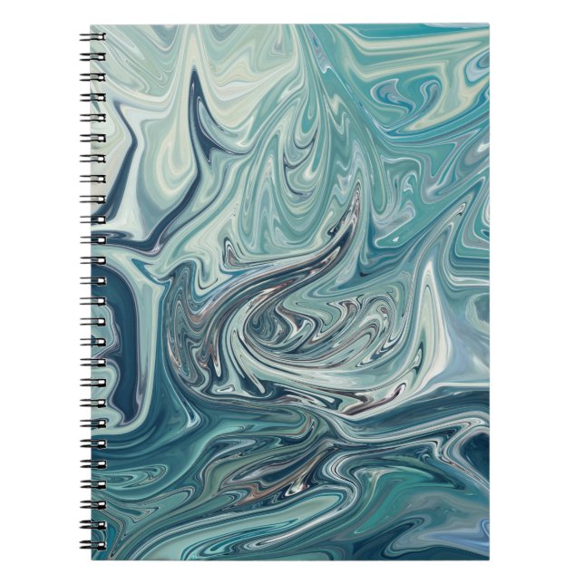 Blue Sea Abstract Painting Notebook (Front)