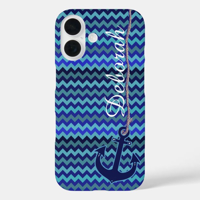 blue sea anchor personalised Case-Mate iPhone case (Back)