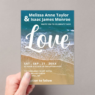 Blue Sea Beach Wedding Acrylic Invitations