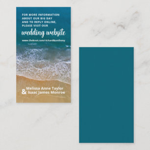 Blue Sea Beach Wedding Website Enclosure Card