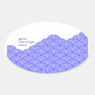 Blue sea breeze oval sticker