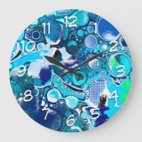 Blue Sea Bubbles Abstract Art