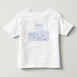 Blue sea fish 2nd birthday party  toddler T-Shirt