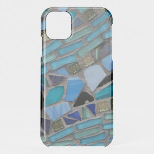 Blue Sea Glass Mosaic Clear iPhone 11 Case