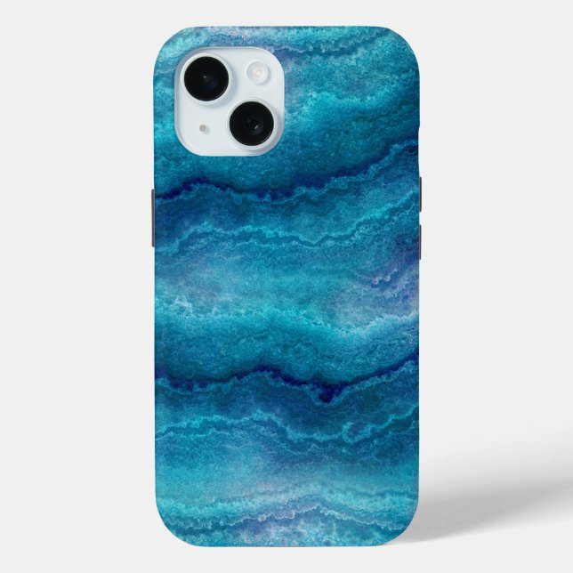 Blue Sea Green Agate Texture Case-Mate iPhone Case (Back)