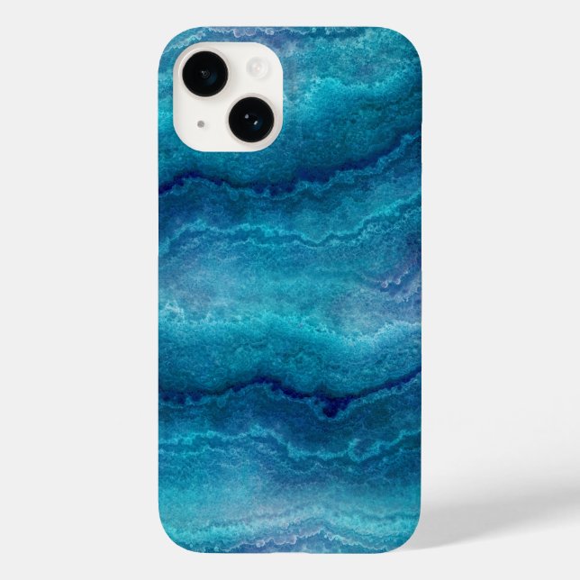 Blue Sea Green Agate Texture Case-Mate iPhone Case (Back)