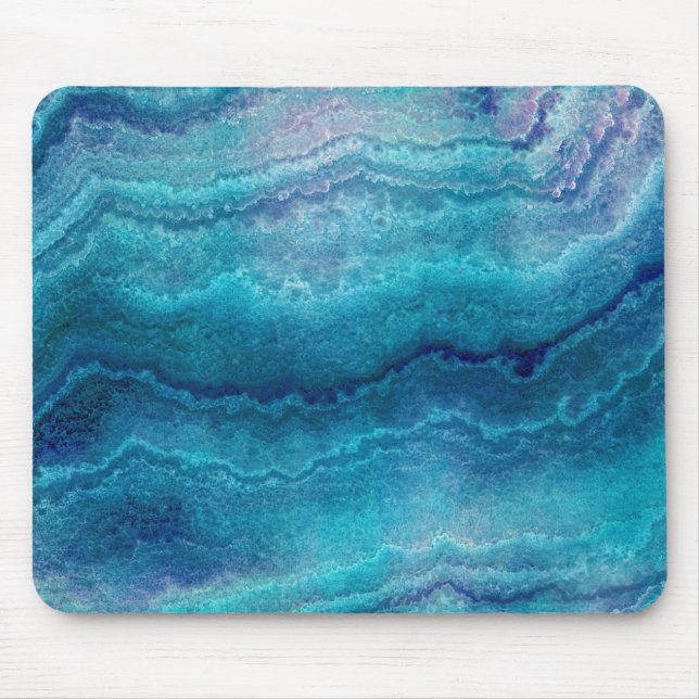 Blue Sea Green Agate Texture Mouse Pad (Front)