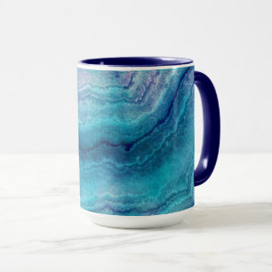 Blue Sea Green Agate Texture Mug