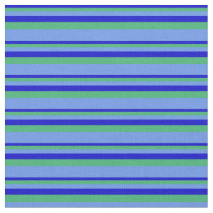 Blue, Sea Green, and Cornflower Blue Coloured Fabric