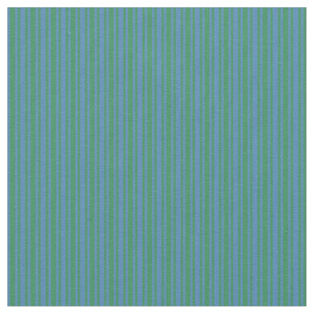 Blue & Sea Green Lines Fabric (Close Up)