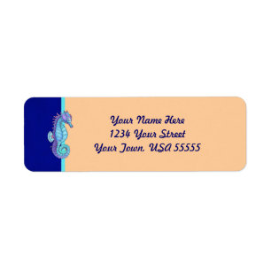 Blue Sea Horse Address Labels