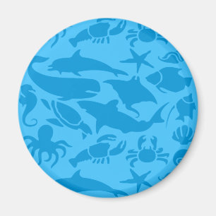 Blue Sea Life Pattern Magnet