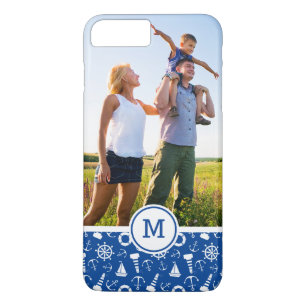 Blue Sea Pattern Add Your Initial Case-Mate iPhone Case