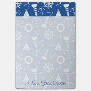 Blue Sea Pattern   Add Your Name Post-it Notes