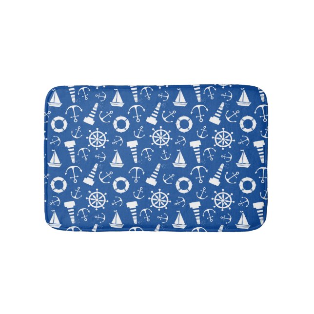 Blue Sea Pattern Bath Mat (Front)