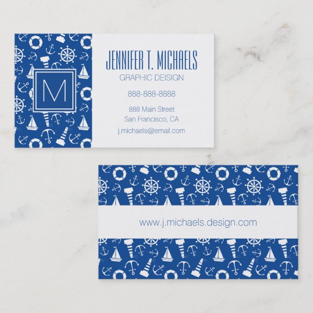 Blue Sea Pattern Business Card (Front/Back)