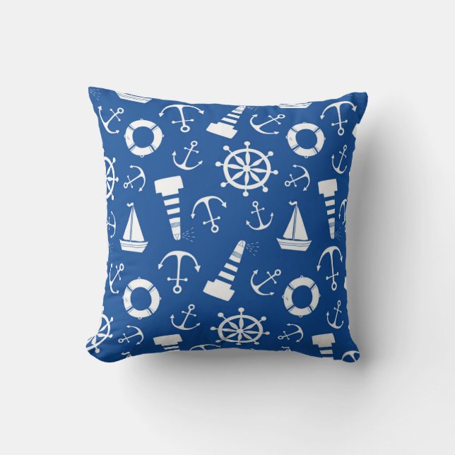 Blue Sea Pattern Cushion (Front)