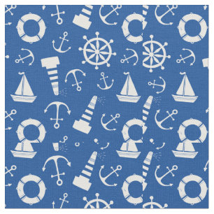 Blue Sea Pattern Fabric