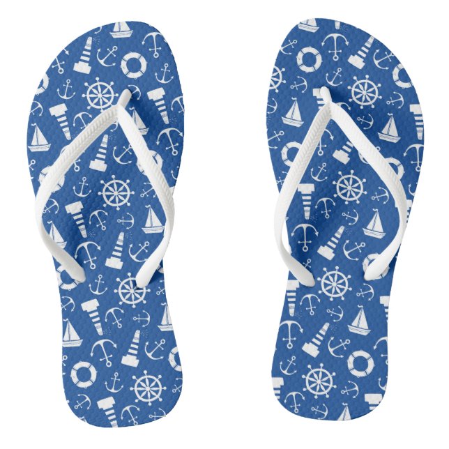Blue Sea Pattern Jandals (Footbed)