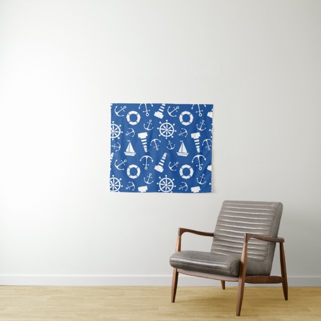 Blue Sea Pattern Tapestry (In Situ (Horizontal))