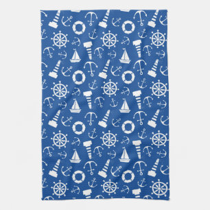 Blue Sea Pattern Tea Towel