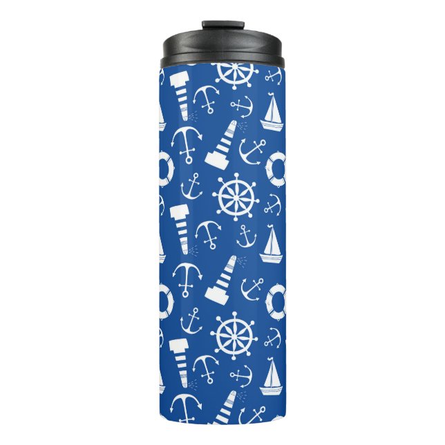 Blue Sea Pattern Thermal Tumbler (Front)