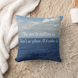 Blue Sea Personalised Name Ocean Pillow 16 x 16