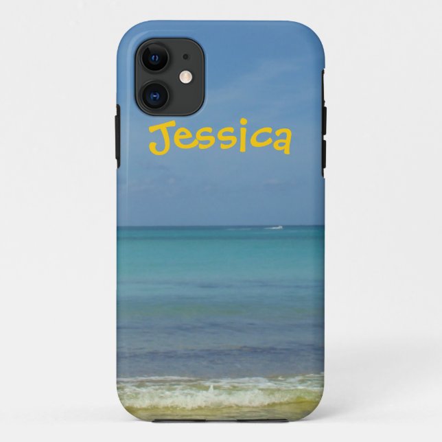 Blue Sea Personalized Name Case-Mate iPhone Case (Back)