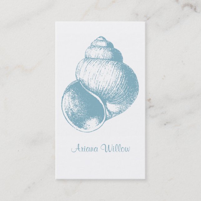 Blue Sea Shell Business Card (Front)