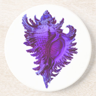 Blue Sea Shell Stone Coaster
