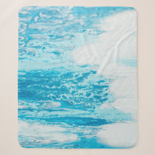Blue sea sherpa blanket