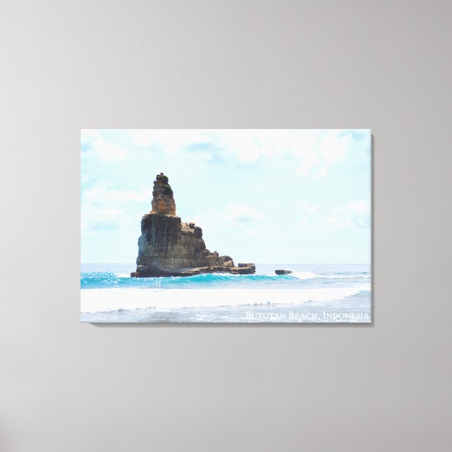 Blue Sea Stack Karst Landscape Photo Indonesia Canvas Print (Front)