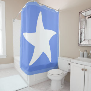 Blue Sea Star Shower Curtain