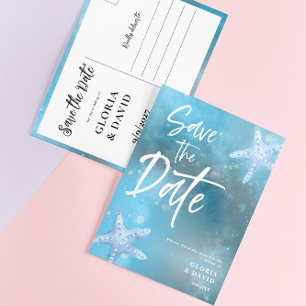 Blue Sea Summer  Save the date  Postcard