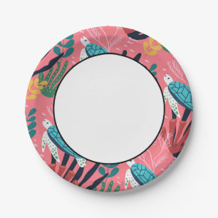 Blue Sea Turtle Paper Plate