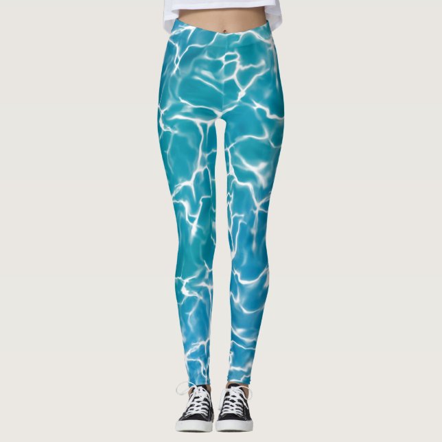 Blue Sea Water Leggings (Front)