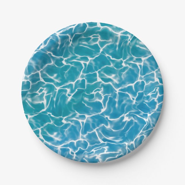 Blue Sea Water* Paper Plate (Front)