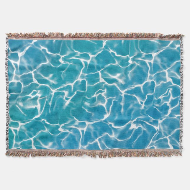Blue Sea Water Throw Blanket (Front)