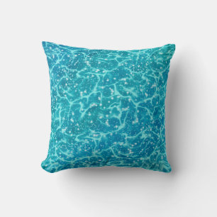 Blue Sea Water with Sparkles Cushion
