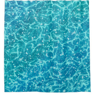 Blue Sea Water with Sparkles Shower Curtain