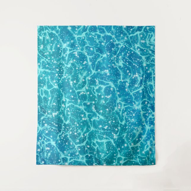 Blue sea Water with Sparkles Tapestry (Front)