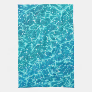 Blue sea Water with Sparkles Tea Towel