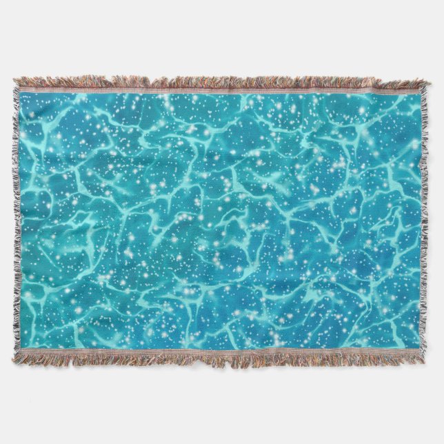Blue sea Water with Sparkles Throw Blanket (Front)